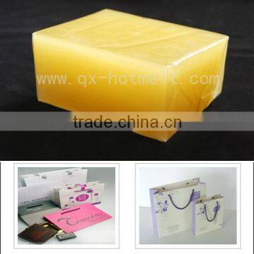 Yellowish and odorlessness hot melt glue for handbag bonding