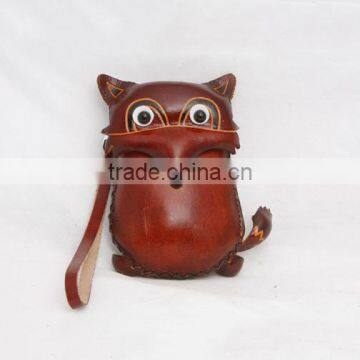 Handmade Leather Large Fox Coin Purse