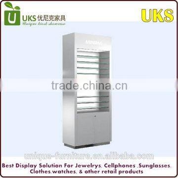 Manufacturer design tempered glass acrylic sunglass eyewear showcase/glass cabinet showcase