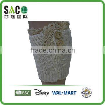 Lace Cuff Cable Pattern With Buttons Legwarmers photo-2