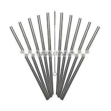 Reusable Straight Drinking Straw, Stainless Steel Beverage Straws With Cleaning Brush for Juice Cocktail Beverage photo-3