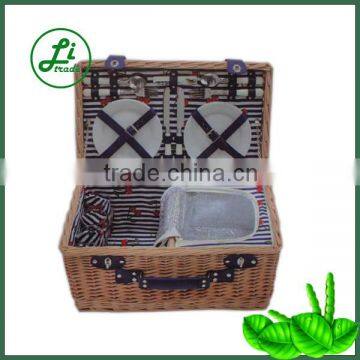 willow picnic basket with cooler section