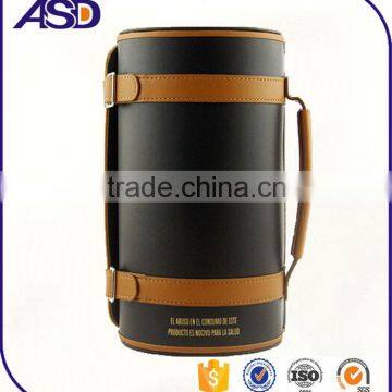 Cylindrical Wine Boxes High Quality pu Leather Wine Gift Boxes photo-2