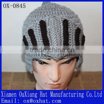 China factory customised knight helmet Beanies,knitted caps