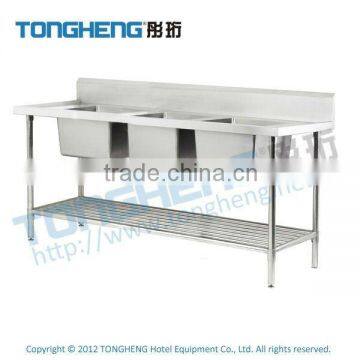 Stainless Steel Triple Sink Unit