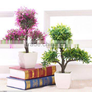 Tree Sapling Green Artificial Fake Plants Tree Plastic Fabric Home Table Decor Potted