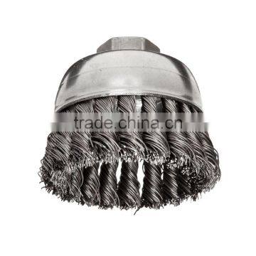 High Quality Twisted Stainless Steel Wire Cup Brush for Machine Polishing