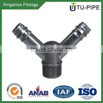 PP Compression fitting 45 degree Y Branch tee pipe fitting for Irrigation system