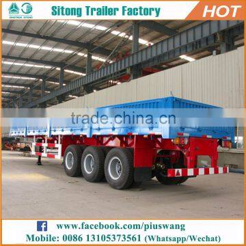 2017 new offer 40-60 Tons cargo trucks 3 axles high flatbed side wall semi cargo trailers for sale