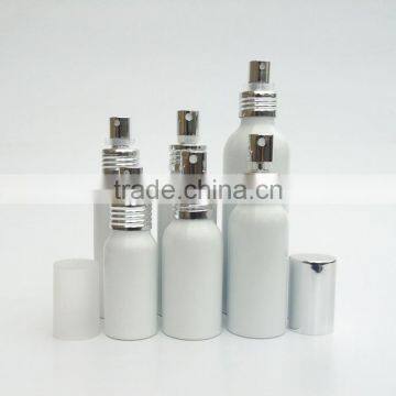 Wholesale 20ml-150ml white aluminun spray perfume bottle mist spray aluminum bottle for cosmetic packaging