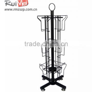 3 Tiers Spinning Metal cardboard book display stands