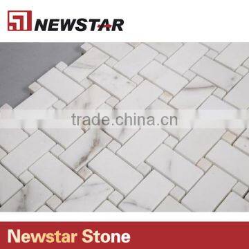 Newstar Wholesale White Marble Tile Veining Patterns Of Gold And Grey Finish Mosaic photo-2