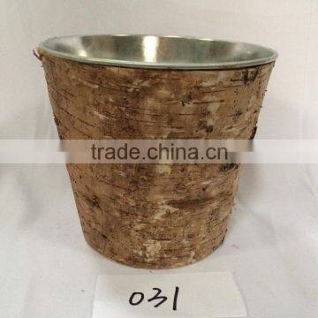 Vintage Antique Aged Look Multi-functional Metal Flower Pots Planter With Tree Bark photo-2