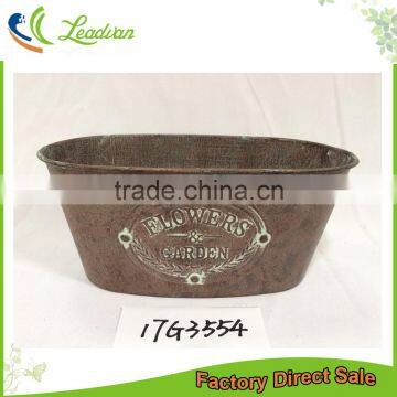 China Allibaba Com Products Shabby Home & Garden Decoration Printing Metal Half Round Flower Pot photo-3