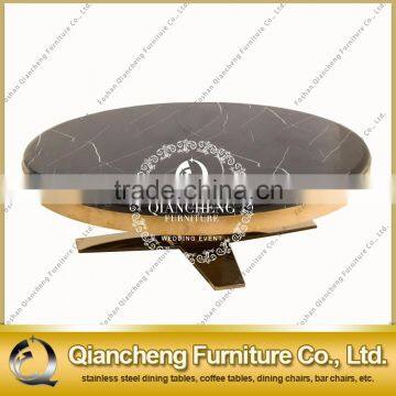 Round gold coffee table stainless steel luxury living room furniture