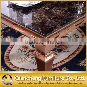 New Design Stainless Steel Restaurant Marble Top Dining Tables