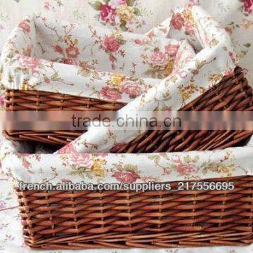 New Style Easy Baskets Small Wicker Box Cosmetic Boxes Wit Fabric Lining photo-3