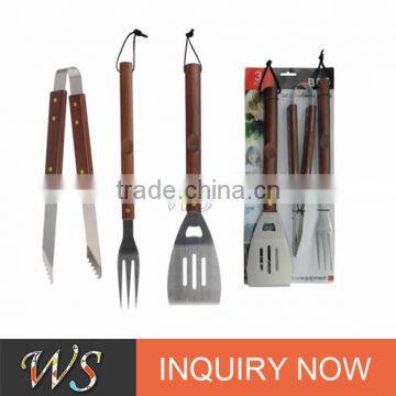 3 Piece Barbecue Tool Set W Folding Easy-carry Tote Bag photo-2