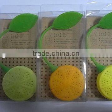 Lemon shape silicone tea infuser, silicone tea bag