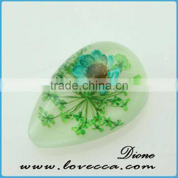 New Fashion Heart Shape Transparent Real Flower Resin Charm Pendants photo-2