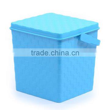 Wicker Style Square Water Pail Plastick Bucket With Lid and Handle photo-3