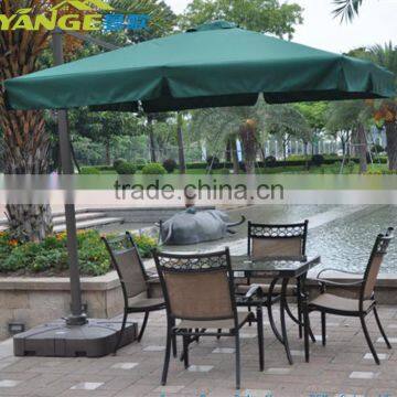 2.5m square outdoor patio umbrella with base