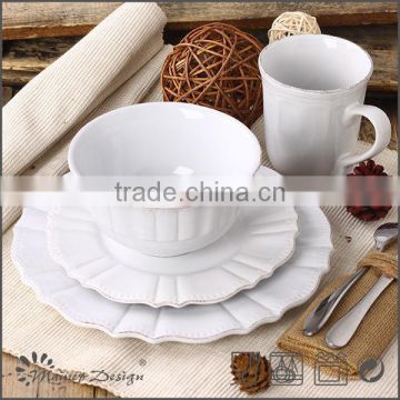 embossed solid color 16pcs dinnerware set