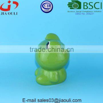 BSCI Audit Factory Glazed Green Ceramic Frog Coin Bank for Kids, Decorative Money Boxes photo-2