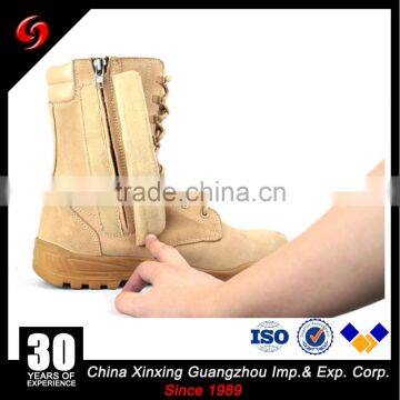Khaki Suede Cow Leather Army Tactical Military Desert Boots With Zipper for Hunting /Hiking/ Camping photo-4