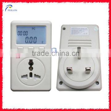 UK standard electricity power current voltage monitor tester 160~280V/50Hz Watt volt meter plug