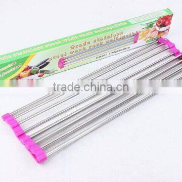 Stainless Steel Kitchen Storage Rack Foldable Draining Rack photo-3