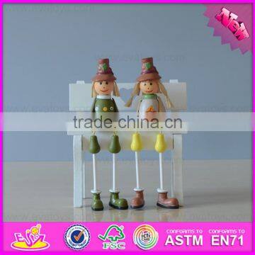 2016 new fashion children wooden outseam doll for birthday gift W02A152