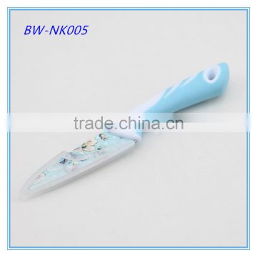 Blue Color Non Stick Coating Paring Knife with Rubber Handle