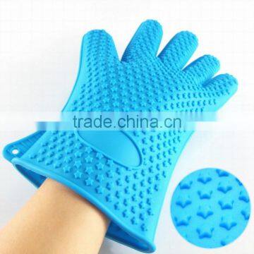 Five Fingers Custom Logo Accept Star Design Non Stick Kitchen Cooking Oven Heat Resistant Silicone BBQ Gloves