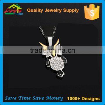 Sample Design Anniversary Stainless Steel Unisex Necklace With Owl Pendant photo-5