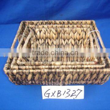 Eco-friendly handmade storage basket box for home use with insert handle