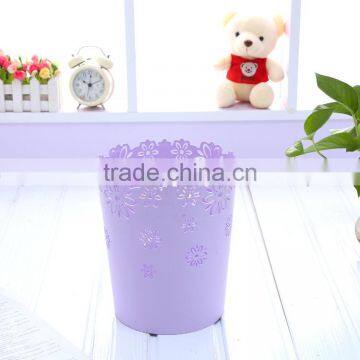 Flower Design Plastic Deskside Waste Basket Middle East Market Garbage Can photo-4