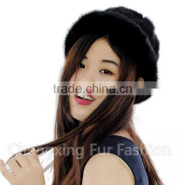 CX-C-197B Fashion Best Women Hat Handmade Wholesale Mink Fur Winter Hat