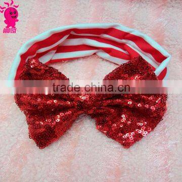 Best Deal 2016 Fashion Elastic Children Baby Girls Headband Cute Sequins Bow Baby Girl Hair Accessories For Baby Gift