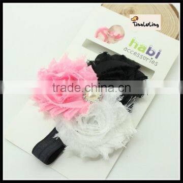 white black pink flowers baby hairband headwear 1.5X 36cm TLLC-49