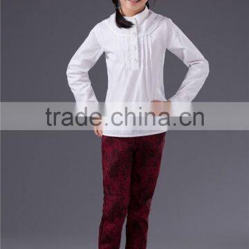 Fashionable twill textile printing long trousers baby girl kids