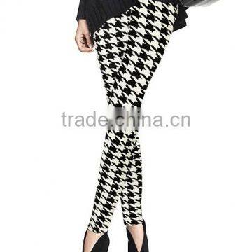 2017 new arrival wholesale ladies houndstooth print pants