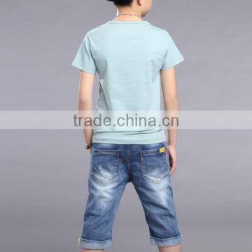 Zm35670a Korean Baby Kids Shirt and Jeans Pants Summer Boy Clothing Set photo-5