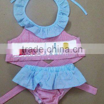 Wholesale Ice Princess smocked bikini for baby girls Summer 2014