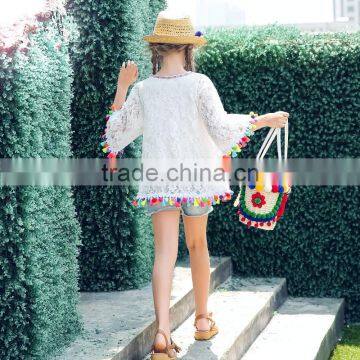 S60707B New Arrival Ethnic Style Girls Clothes Cotton Lace Long Sleeve Costume For Kids photo-2