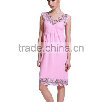 Casual summer sexy sleeveless dress with lace decoration