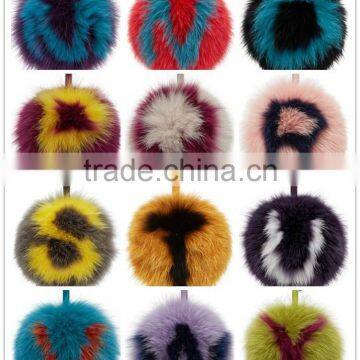 Myfur Customized 26 English Letters Fox Body Fur Made Lady Bag Charm Keychain photo-6