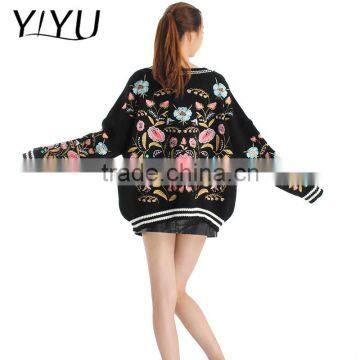 Casual Loose Flower Embroidery Knit School Uniform Cardigans for Students photo-2