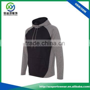 High Quality Cotton Contrast Color Men's Hooded Pullover Sweatshirt With Flat Bottom Design photo-3