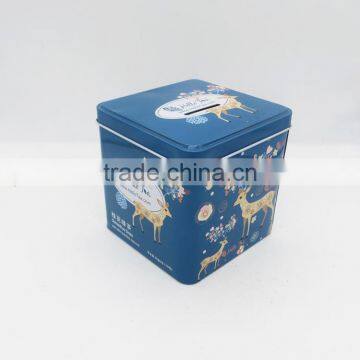 Blue Square Gift Tin Box/ Metal Money Tin Box photo-5
